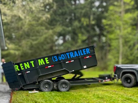 PNW Trailer Rentals dump trailer on a job site
